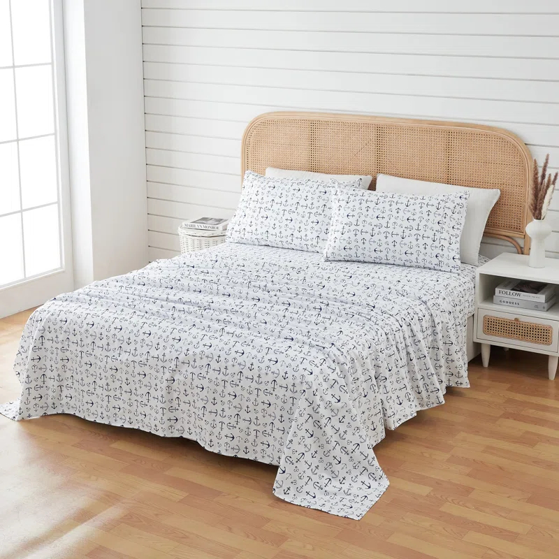 FreshFolds Ultra Soft Coastal Printed Microfiber Sheet Set