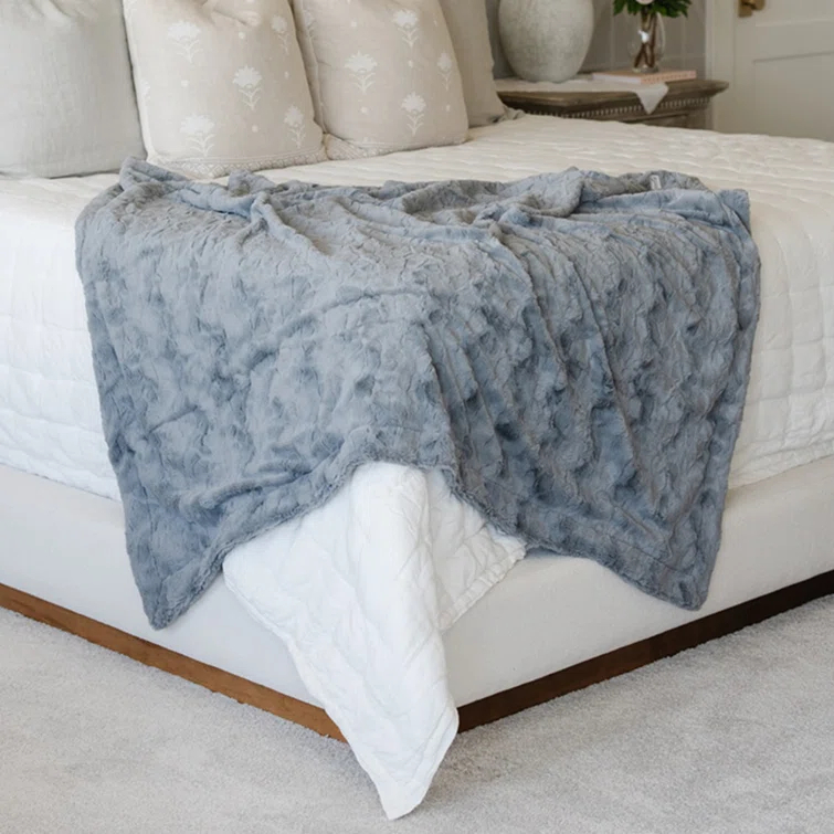 Graced Soft Luxuries Double Sided Faux Fur Throw Blanket, Multiple Colors