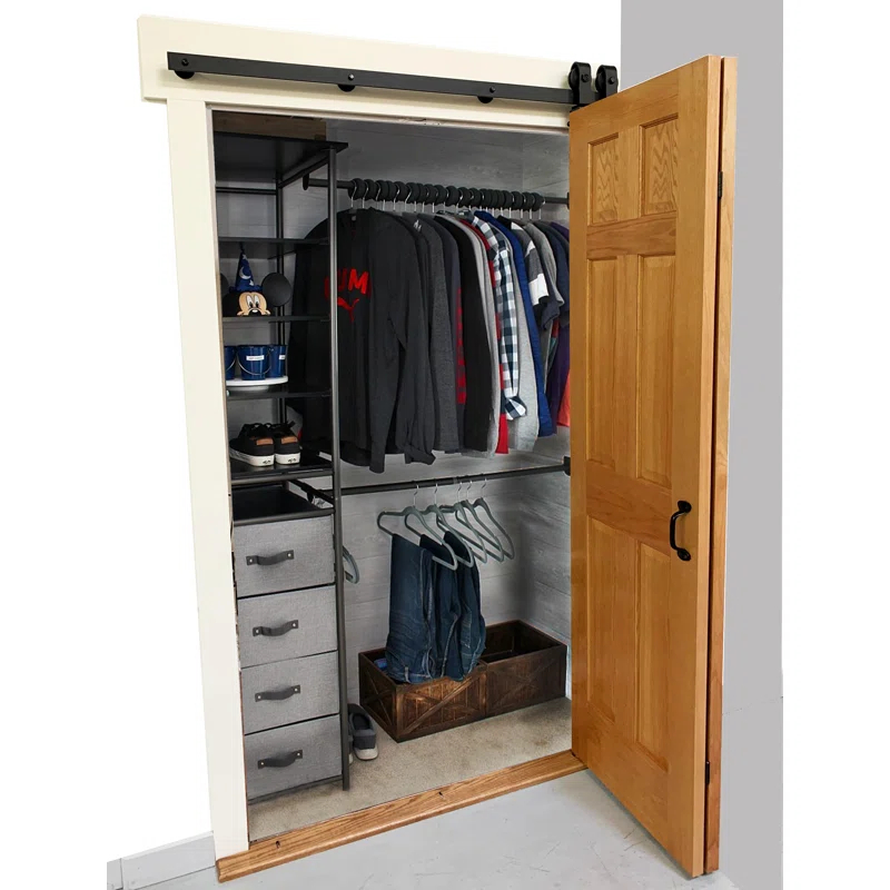Bi-Fold Top Mount Sliding Standard Single Track Barn Door Hardware Kit
