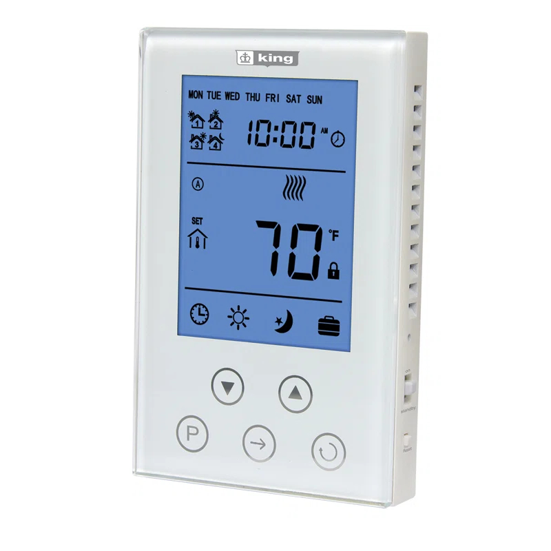King Electric King Electric ClearTouch Smart Programmable Thermostat White
