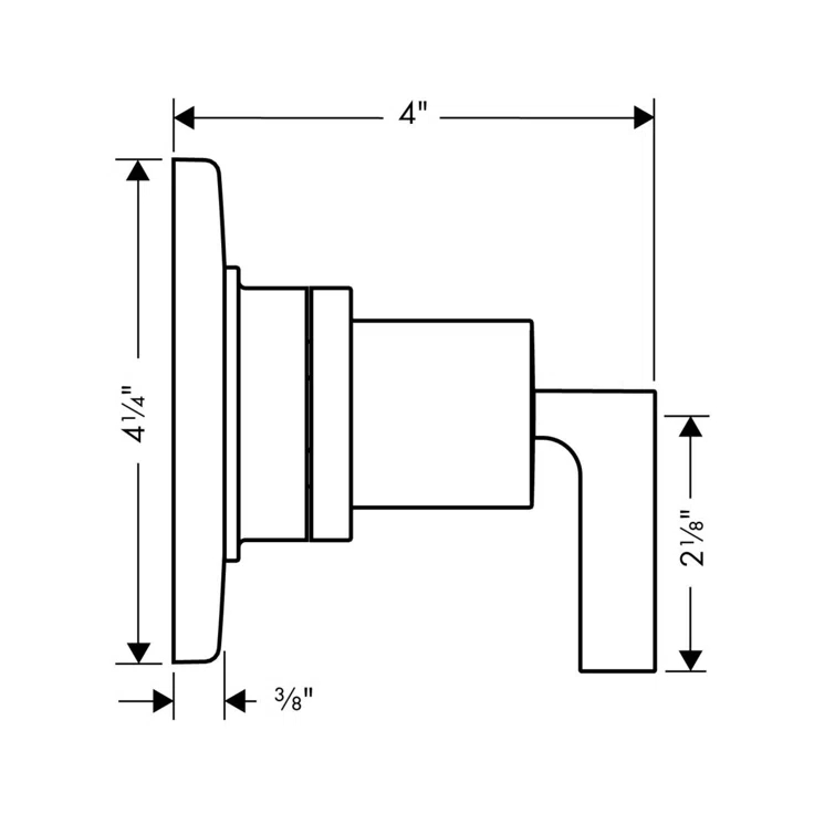 AXOR Citterio Trio/Quattro Diverter Faucet Trim with Lever Handle 39931821