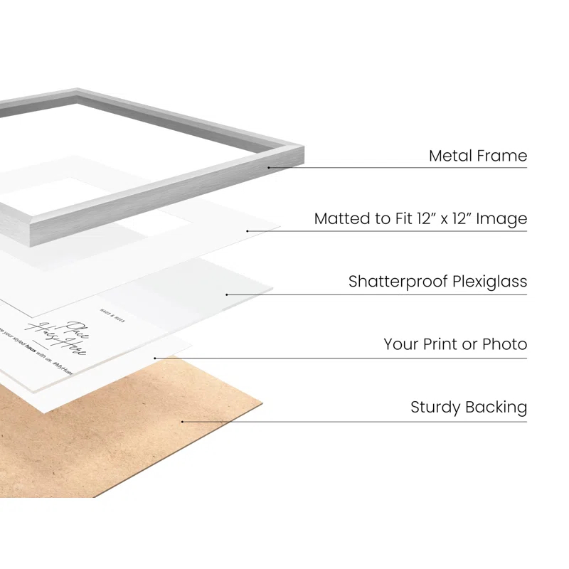 Haus and Hues Matted Square Metal Picture Frames (Set of 3) (Set of 3)