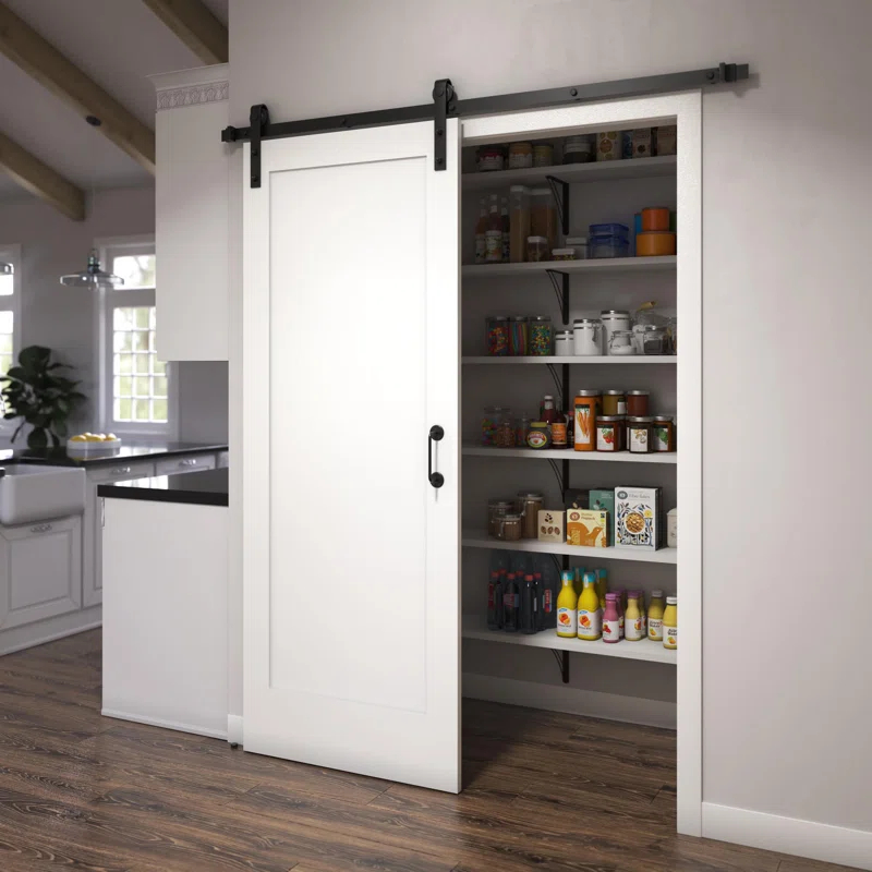 EightDoors 72-in. Matte Black Barn Door Hardware Kit