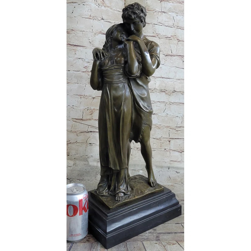 Red Barrel Studio® Romantic Lovers Romance Anniversary Wedding Slow Dance Bronze Sculpture Statue