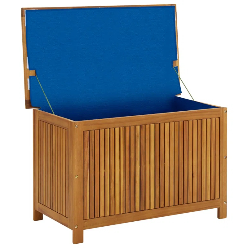 vidaXL Patio Storage Box Cushion and Blanket Outdoor Garden Solid Wood Acacia