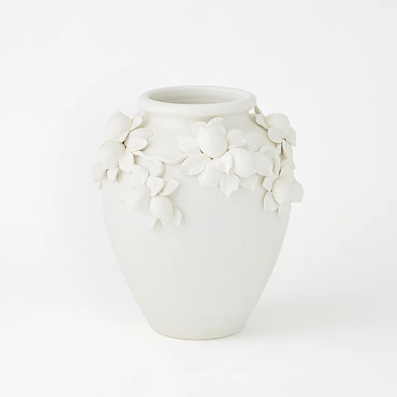 Global Views Villa Limone Urn-Matte White