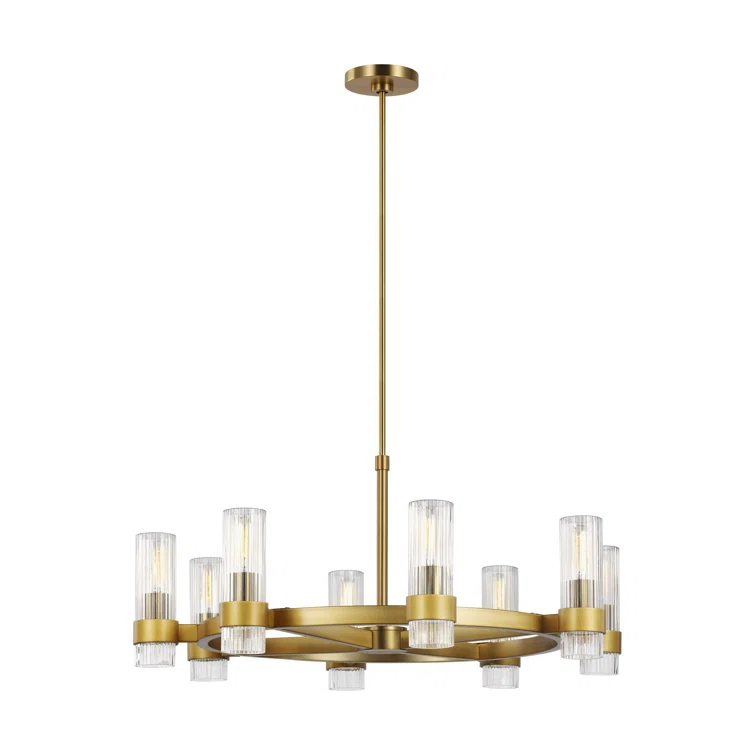 Everly Quinn 8 - Light Dimmable Wagon Wheel Chandelier