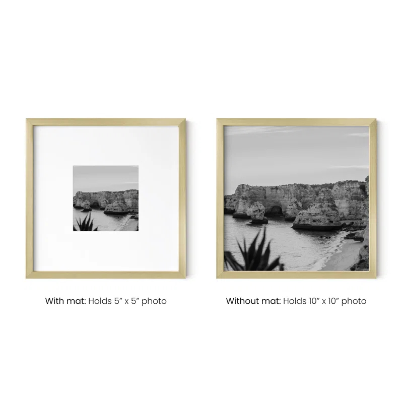 Matted Square Metal Picture Frames (Set of 1)