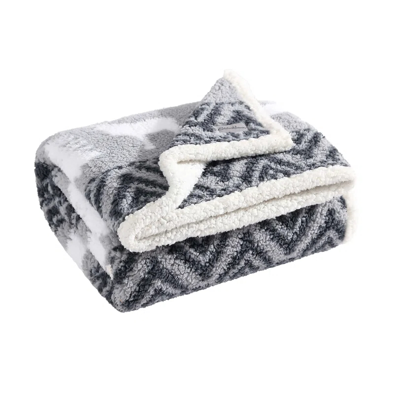 Eddie Bauer Eddie Bauer Printed Sherpa Reversible Throw Blankets