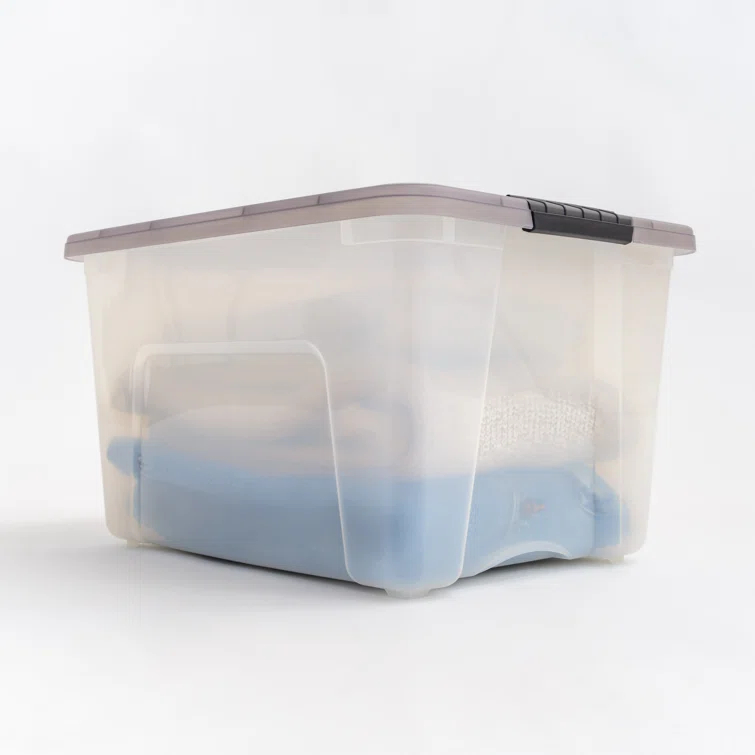 IRIS USA, Inc. Plastic Storage Box with Latching Lid in Clear