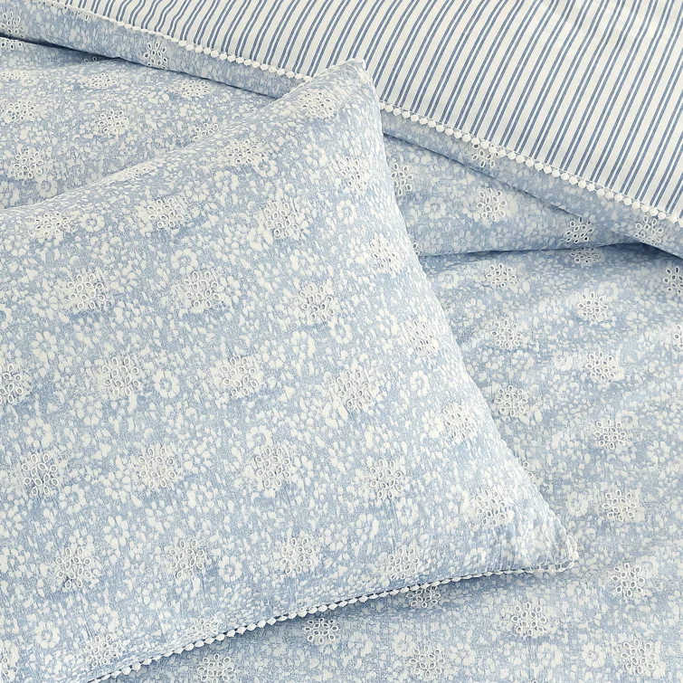 Peri Home Peri Home Ikat Eyelet Comforter Set Blue