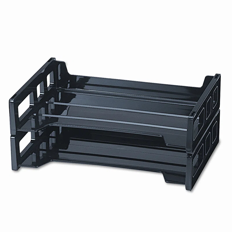 Universal® Universal® Side Load Desk Trays Plastic Paper Organizer