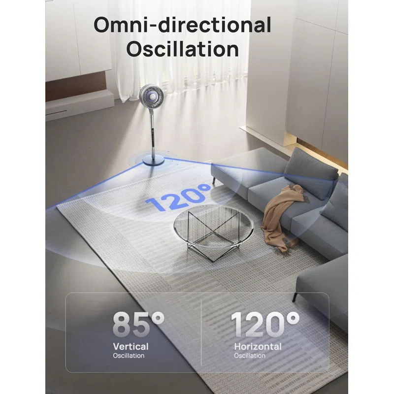 G & R PLUMBING ENTERPRISES, INC. Pedestal Fan with Smart Control, 40-44" Adjustable Height, DC Quiet Fans for Bedroom