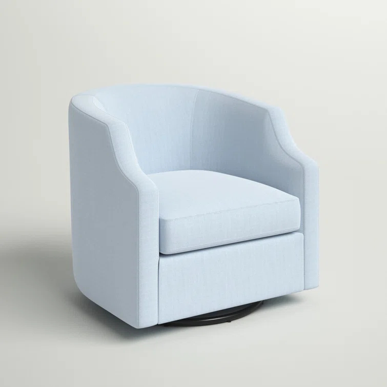 Three Posts™ Debbie Polyester Swivel Barrel Chair