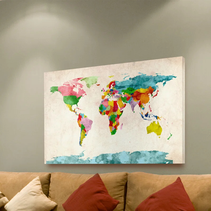 " Watercolor World Map " by Michael Tompsett