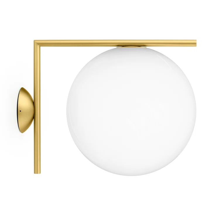 Large Brass Dimmable Direct Wired Sconce
