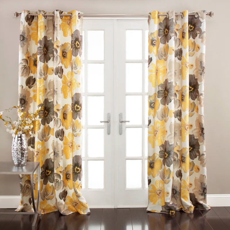 Lush Decor Leah Polyester Room Darkening Curtain Pair (Set of 2)