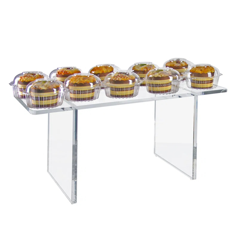 Azar Displays Clear Acrylic 22"W x 10"D x 12"H 1/2" Thick Deluxe Riser w/ Bumpers