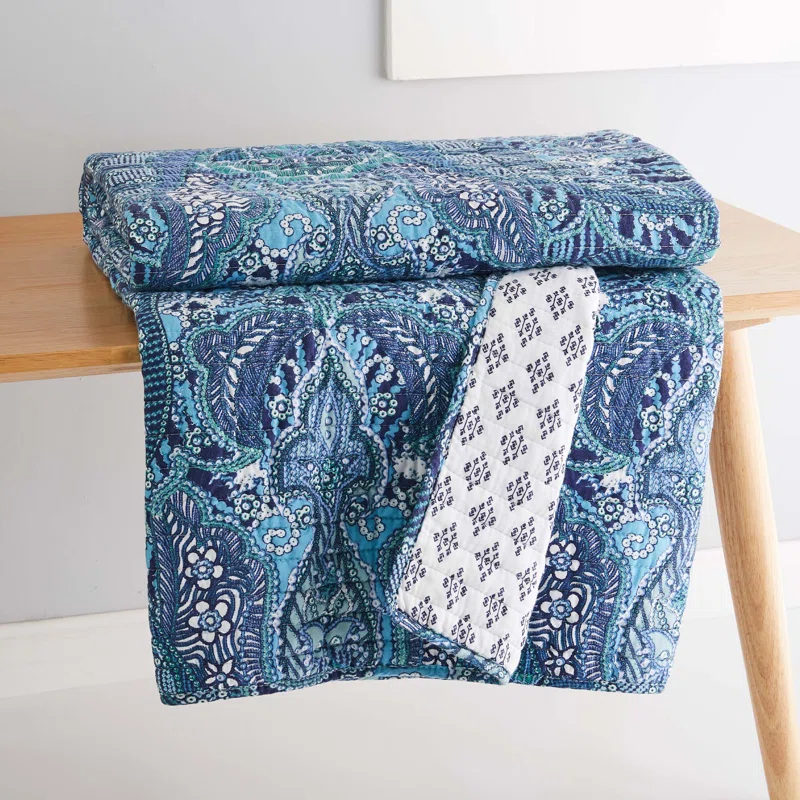 Levtex home Bellamy Teal Quilted Throw