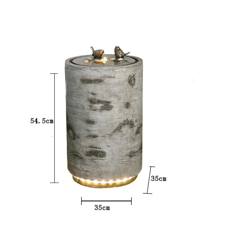 Hi-Line Gift Ltd. 21.5" H Bird Bath Fountain with Warm White LEDS