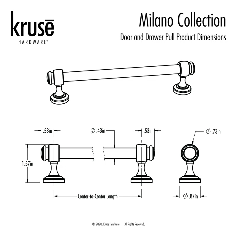 Kruse Hardware Milano 6" Center to Center Appliance Pull (Set of 10)