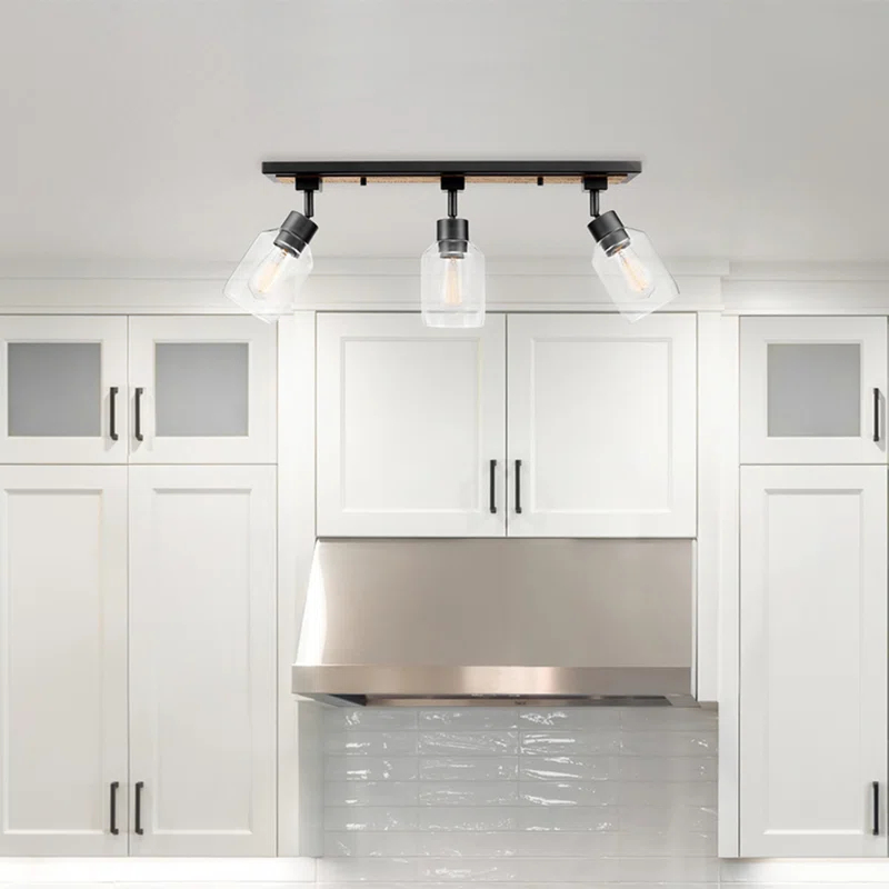 Griffith 25'' 3 -Light Fixed Track Track Kit with Dimmable and Adjustable Head