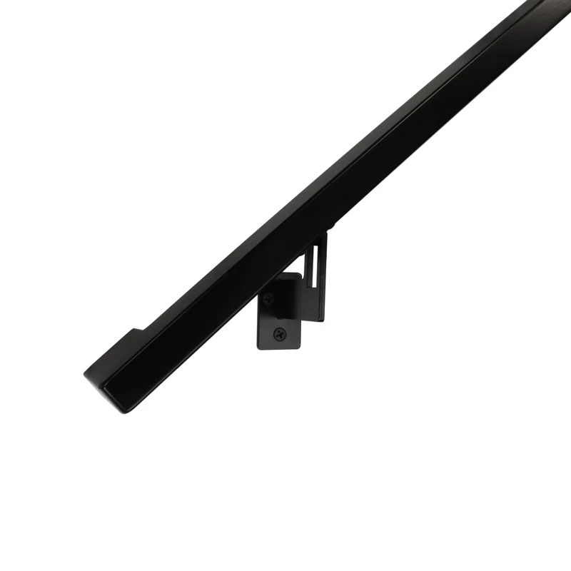 Modern Aluminum Handrail Grab Bar Kit, Adjustable Steel Brackets, Returns to Wall, Powder Coat
