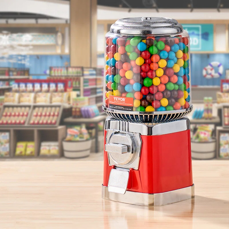 Stellweilan Tessberg 16"H Gumball Machine Vending Coin Bank Vintage Candy Dispenser PC Red