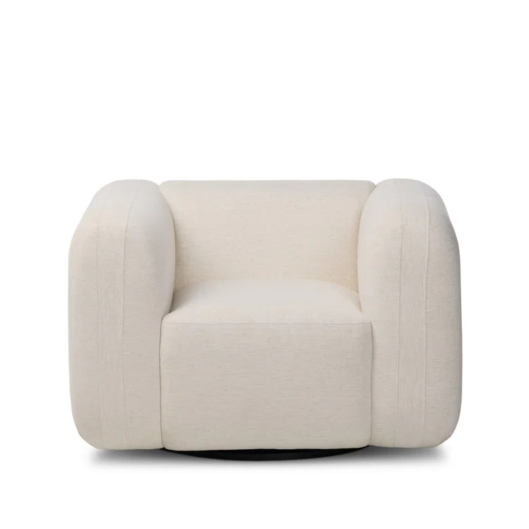 Nara 35.5'' Luxurious Brown Swivel Armchair with Soft Upholstery