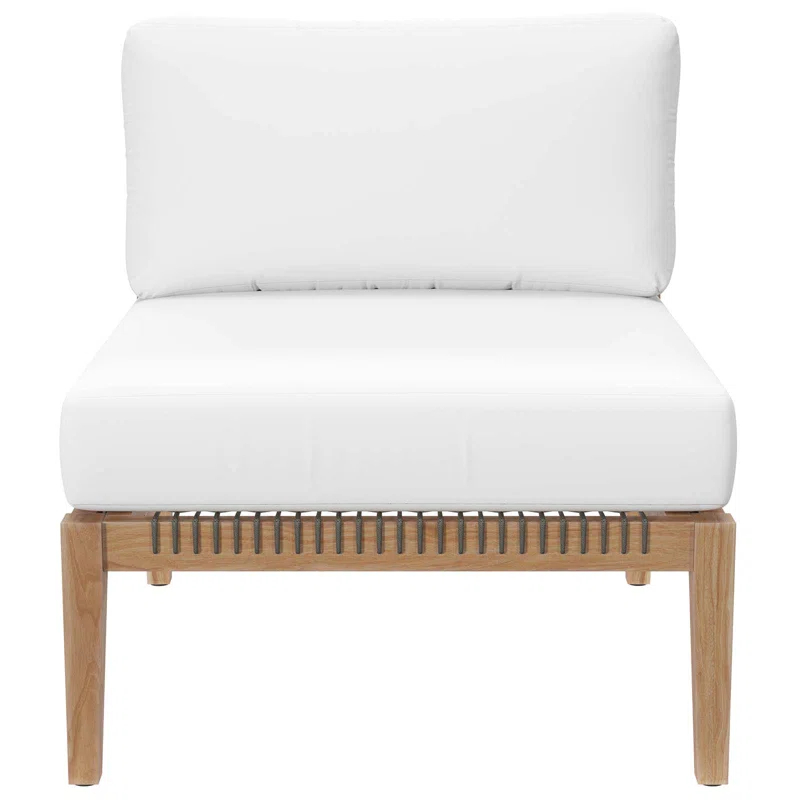 Modway Clearwater Outdoor Patio Teak Wood 6-Piece Sectional Sofa