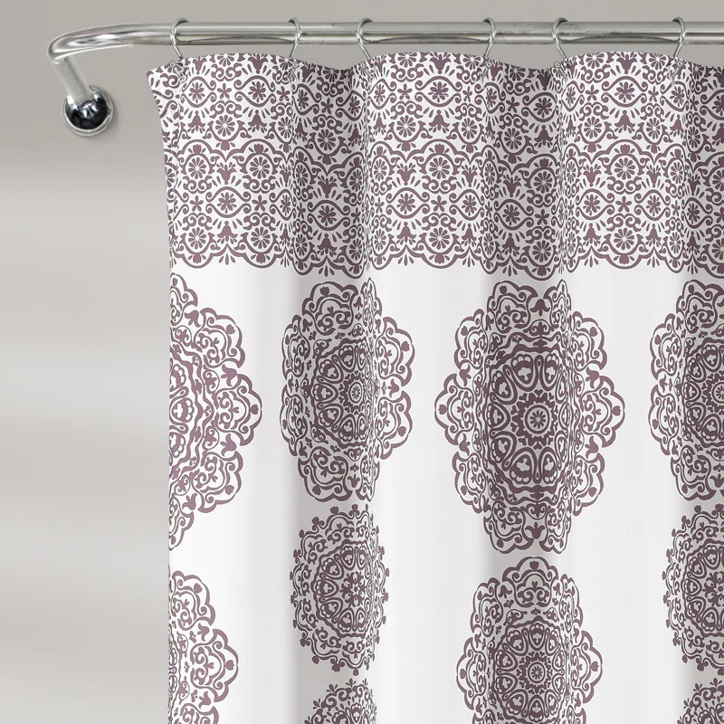 Lush Decor Stripe Medallion Shower Curtain