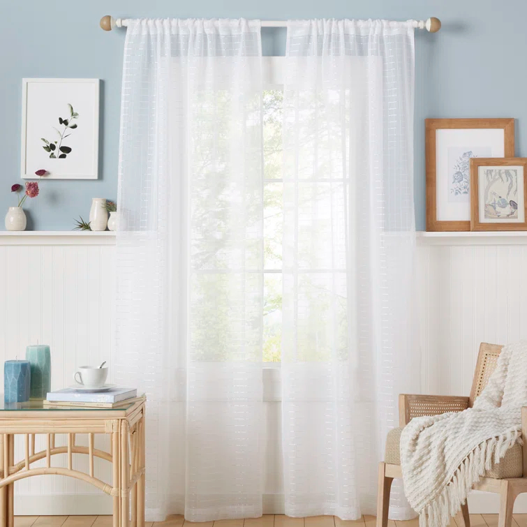 Amalgamated Textiles Polyester Sheer Curtain Pair (Set of 2)