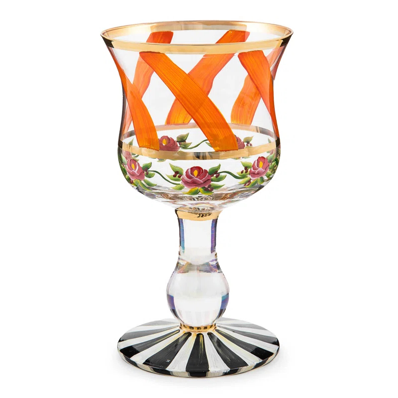 MacKenzie-Childs Maypole 16 oz. Wine Glass & Reviews | Wayfair