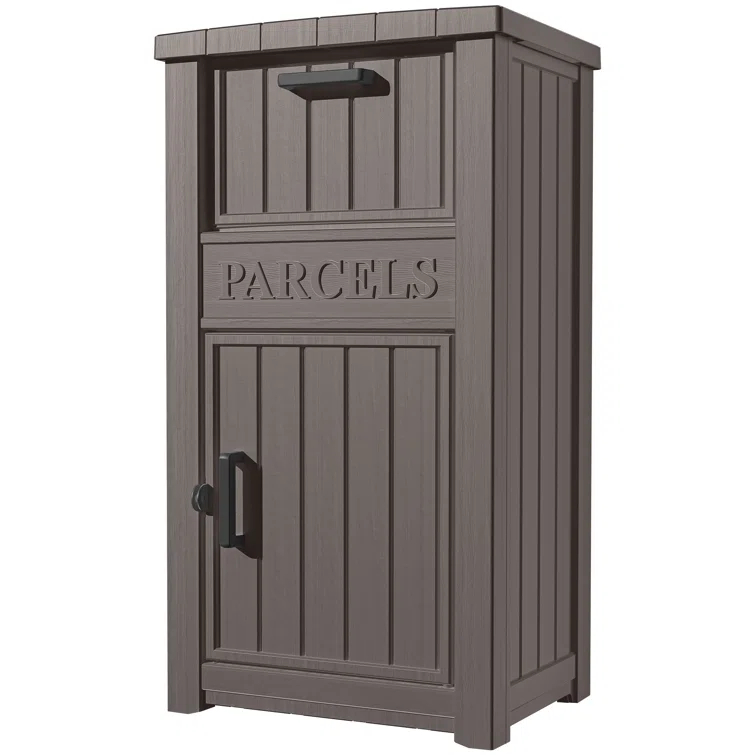 LHBcraft Resin Package Drop Box, Lockable Package Delivery and Outdoor Storage Box