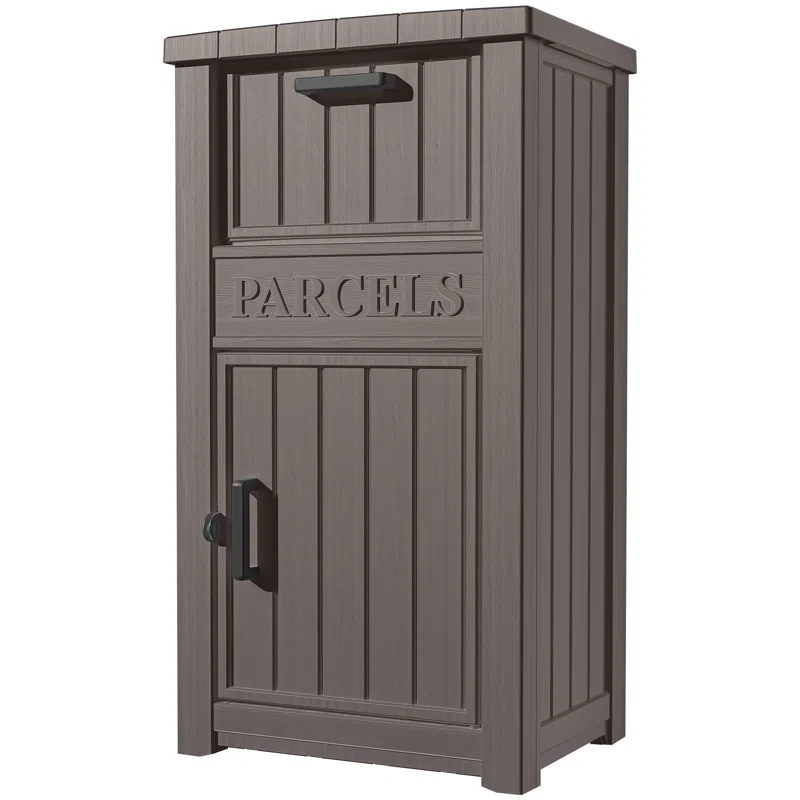 LHBcraft Resin Package Drop Box, Lockable Package Delivery and Outdoor Storage Box