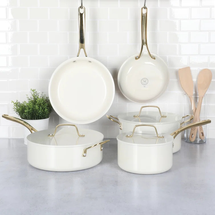 Martha Stewart Martha Stewart Galway 10 Piece Aluminum Cookware Set w/Alum Lid