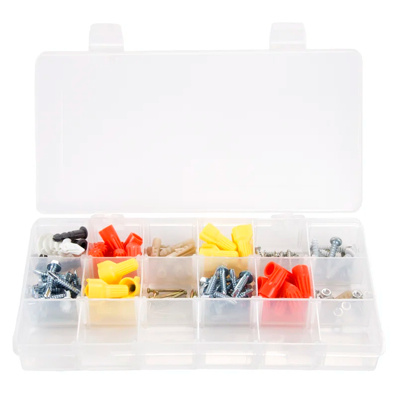 Stalwart Stalwart Portable Tool Box - Small Parts Organizer and Customizable Compartment for Hardware, Crafts