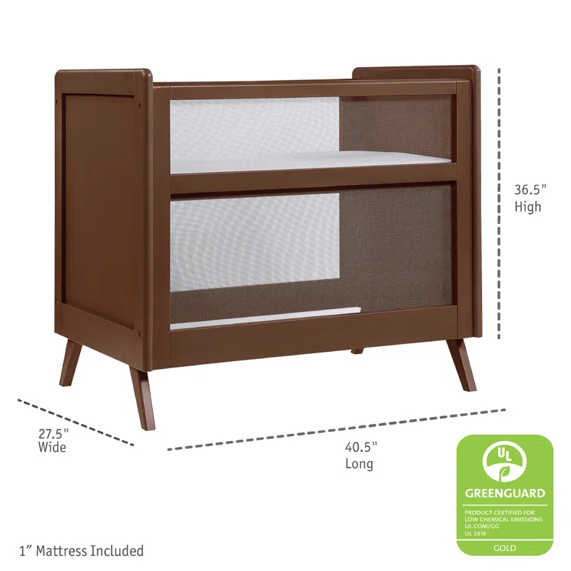 BreathableBaby BreathableBaby Breathable Mesh 2-in-1 Mini Crib, Greenguard Gold Certified