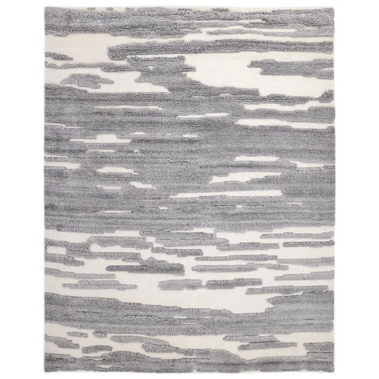 Dakota Fields Bayon Hand-Knotted Gray Area Rug