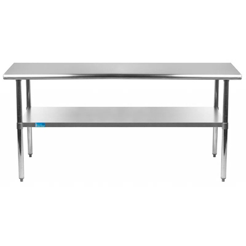 Amgood Stainless Steel Work Table with Undershelf. Metal Prep Table. NSF - Certified