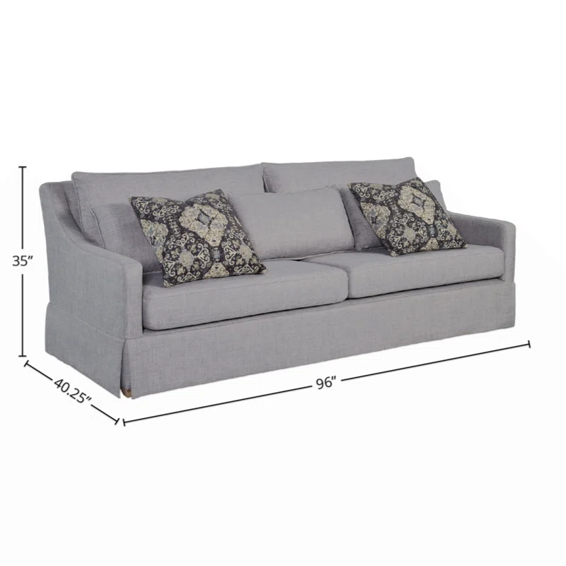 Wildon Home® Sofa With Skirt And Reversable Cushions And 2 Pillows