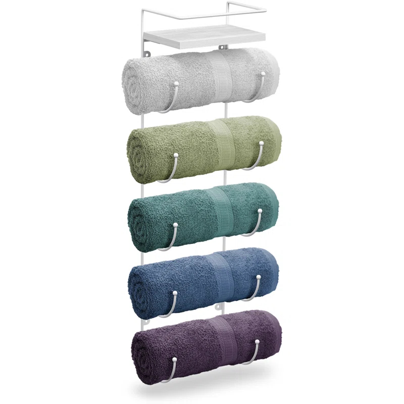 Sorbus 5-Tier Wall Mounted Metal Towel Rack with Shelf