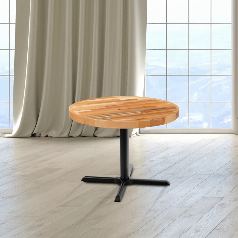 Flash Furniture Mayfair Round Butcher Block Style Table Top - Restaurant Table Top