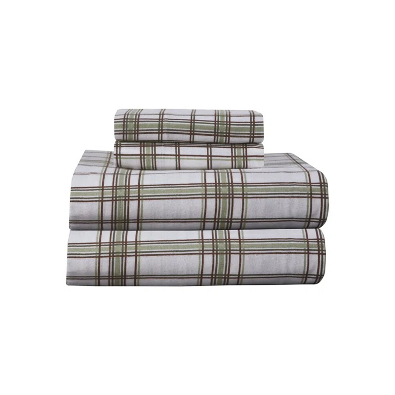 Pointehaven Flannel Plaid Sheet Set