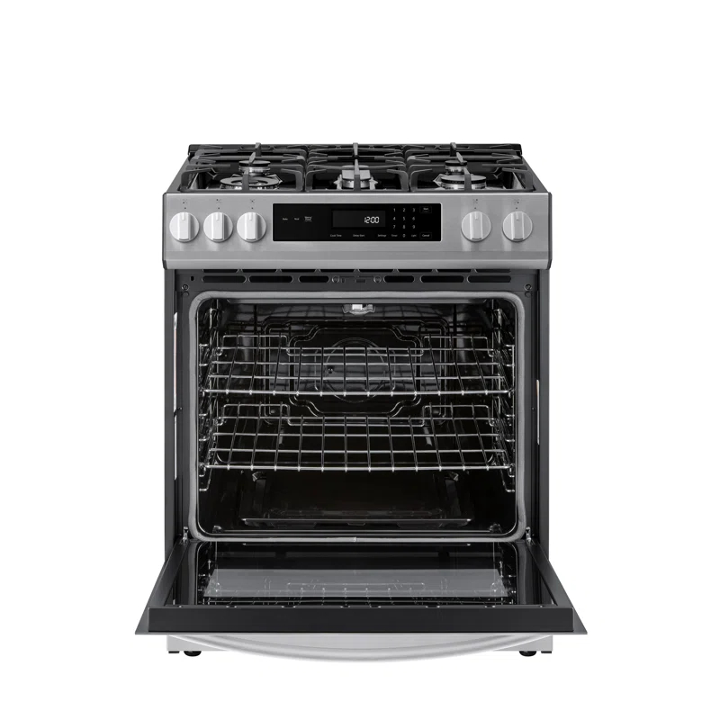 Kenmore 5.6 cu. ft. Front-Control Gas Range with 5 Burners and Hidden Bake Stainless Steel