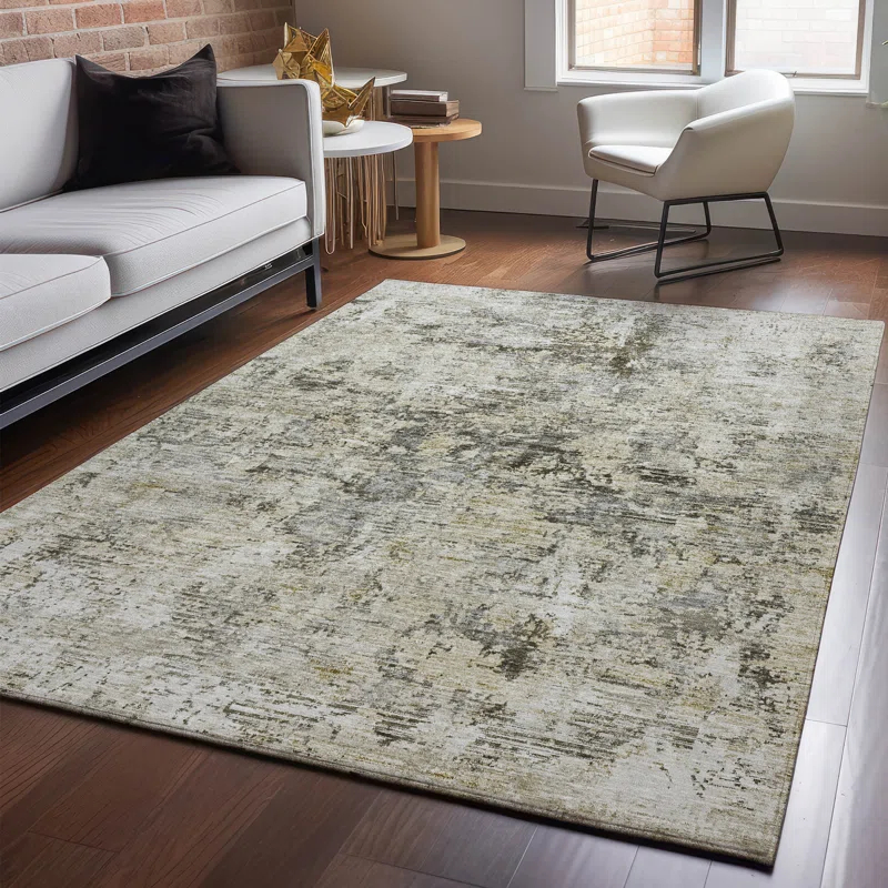 Wade Logan® Premium Machine Washable Cerrito Taupe Rug