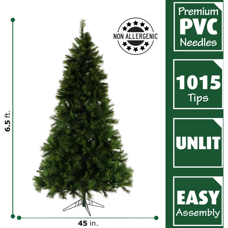 Fraser Hill Farm Fraser Hill Farm 6.5-Ft. Canyon Pine Artificial Christmas Tree with No Lights
