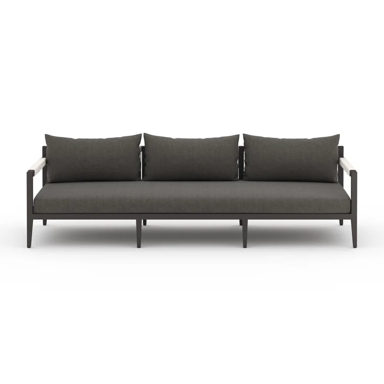 Sherwood Charcoal Gray Aluminum Outdoor Patio Sofa