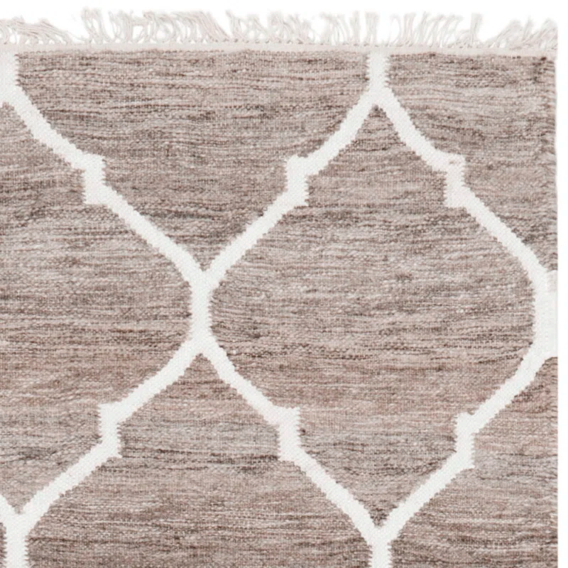 Towles Natural Hand Woven 60% Wool, 20% Viscose, And 20% Cotton Geometric Rug