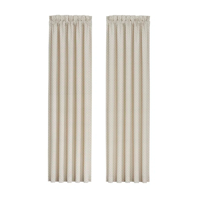 Ivory Light-Filtering Polyester Rod Pocket Window Panels, 84"